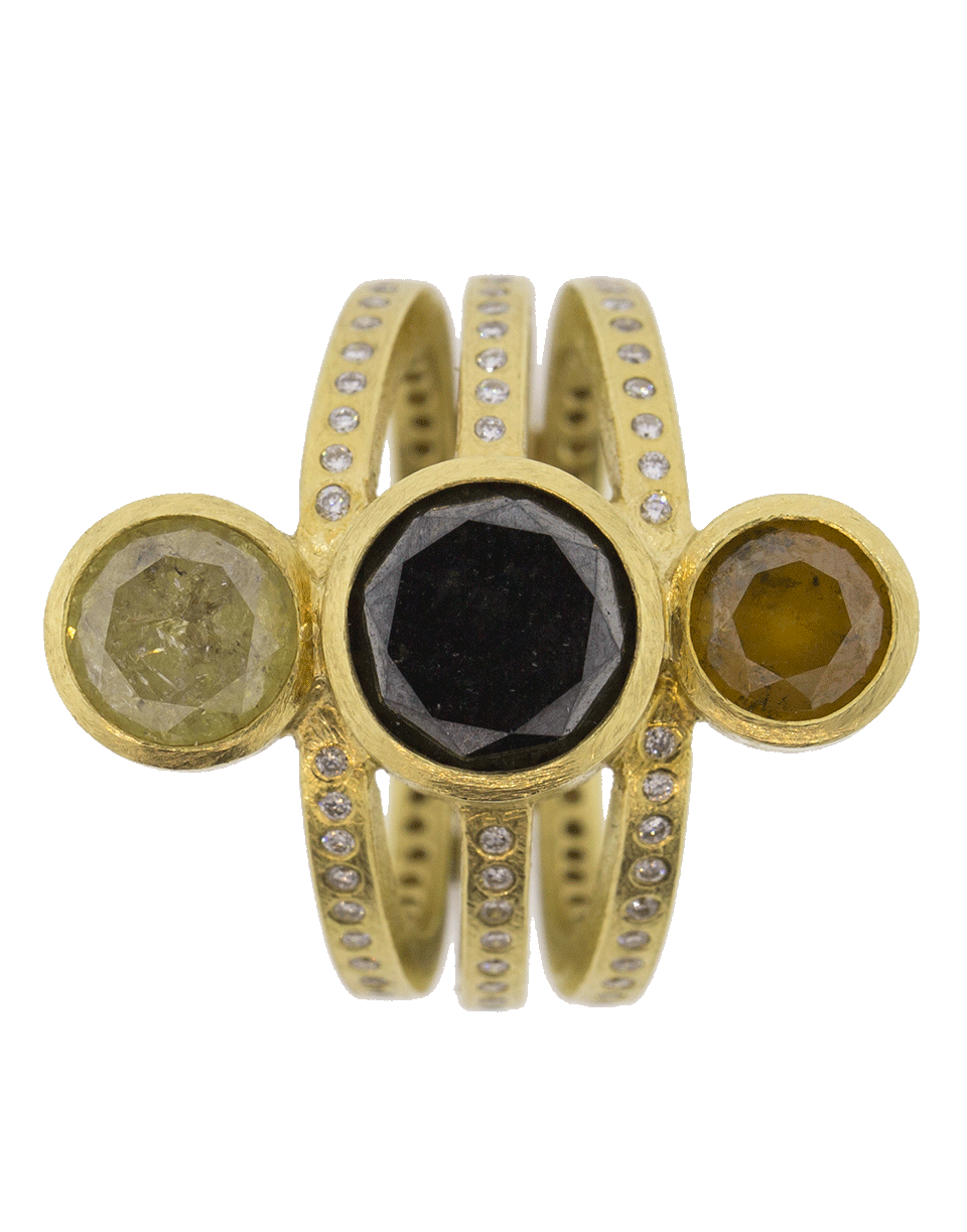 TODD REED-Three Diamond Ring-YELLOW GOLD