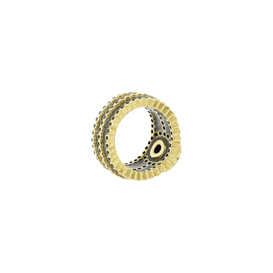 TODD REED-Black Diamond Ring-YELLOW GOLD