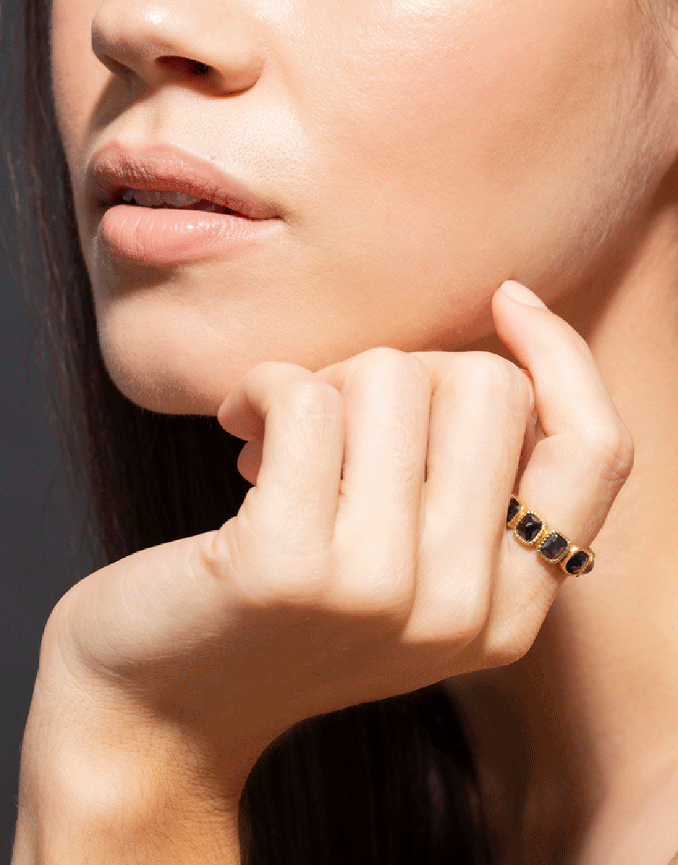 TODD REED-Fancy Cut Diamond Eternity Ring-YELLOW GOLD