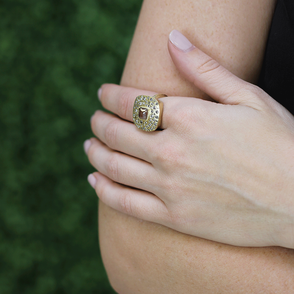 TODD REED-Brown Fancy Diamond Ring-YELLOW GOLD