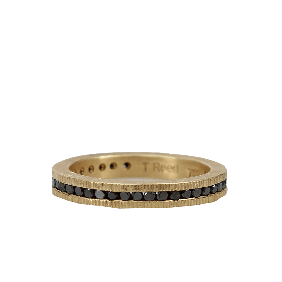 TODD REED-Channel Set Black Diamond Eternity Ring-YELLOW GOLD