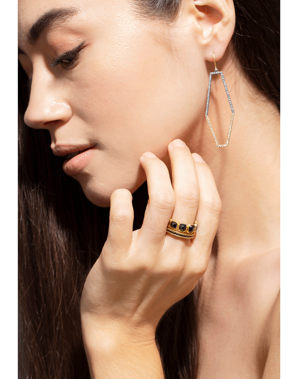TODD REED-Channel Set Black Diamond Eternity Ring-YELLOW GOLD