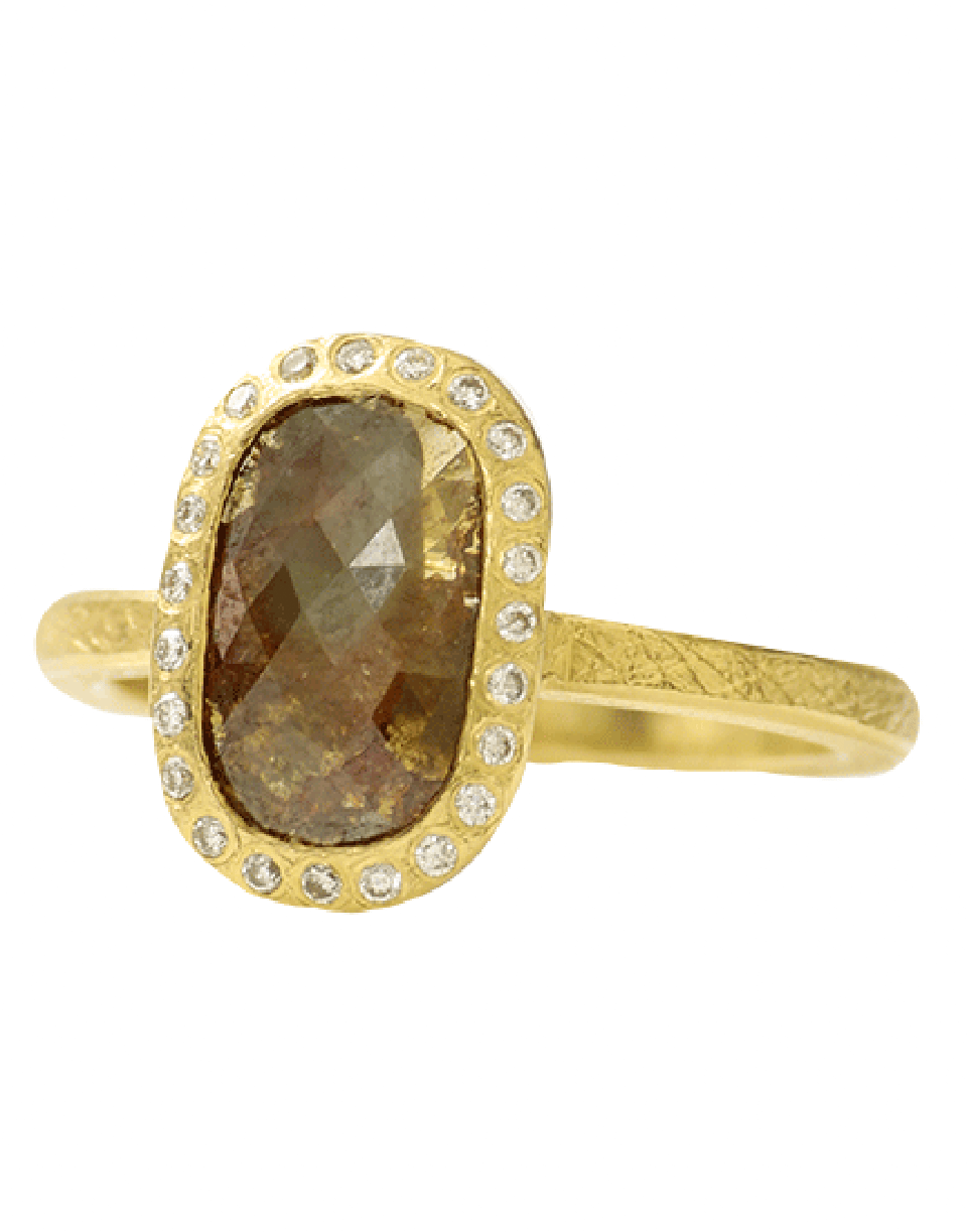 TODD REED-Fancy Cut Red Diamond Ring-YELLOW GOLD