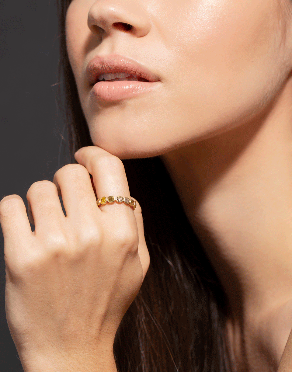 TODD REED-Natural Color Fancy Diamond Eternity Band-YELLOW GOLD