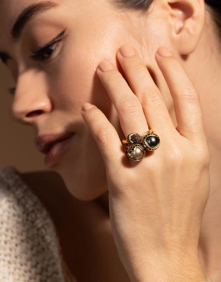 TODD REED-Tahitian Pearl Ring-YELLOW GOLD