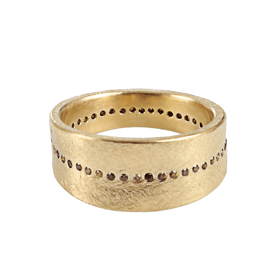 TODD REED-Tapered Center Line Autumn Diamond Ring-YELLOW GOLD
