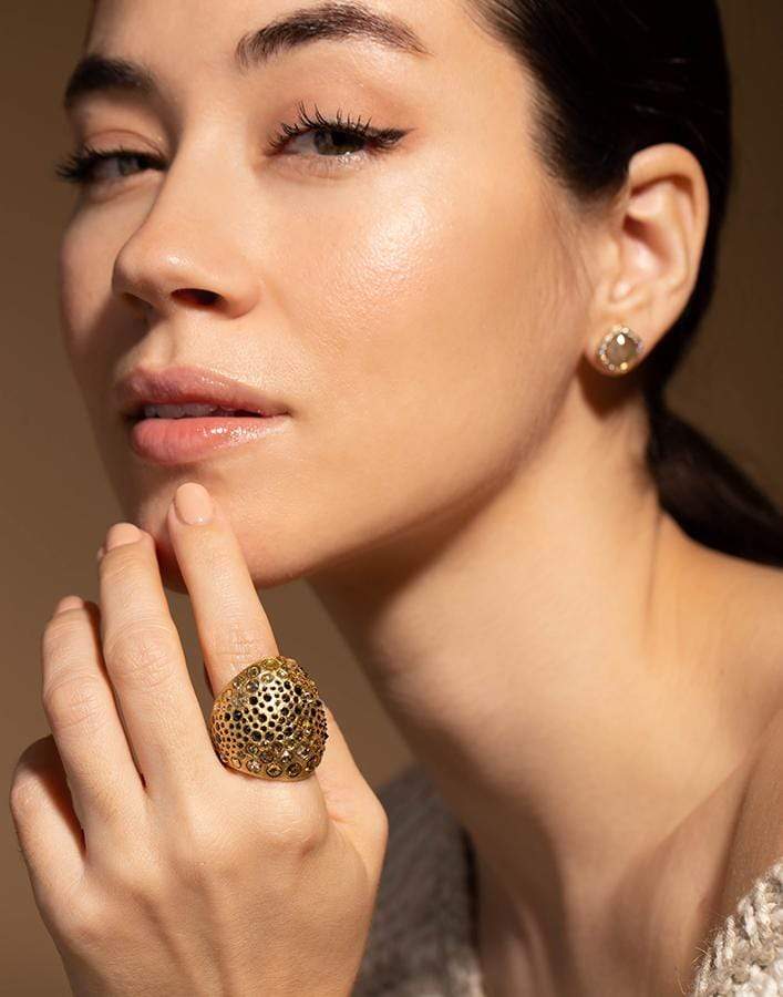 TODD REED-Reverse Set Diamond Ring-YELLOW GOLD