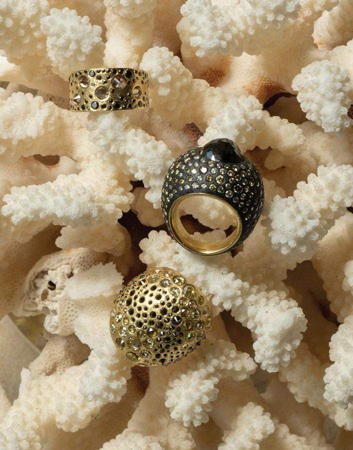 TODD REED-Reverse Set Diamond Ring-YELLOW GOLD