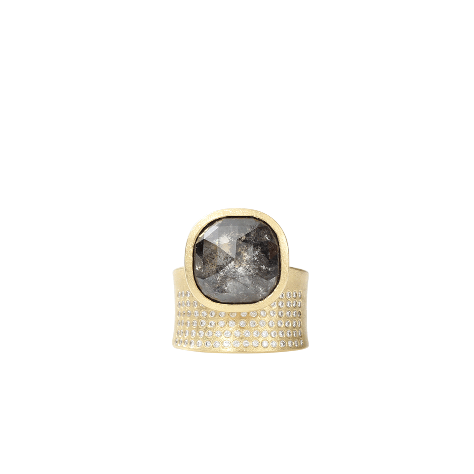 TODD REED-Fancy Black Diamond Ring-YELLOW GOLD
