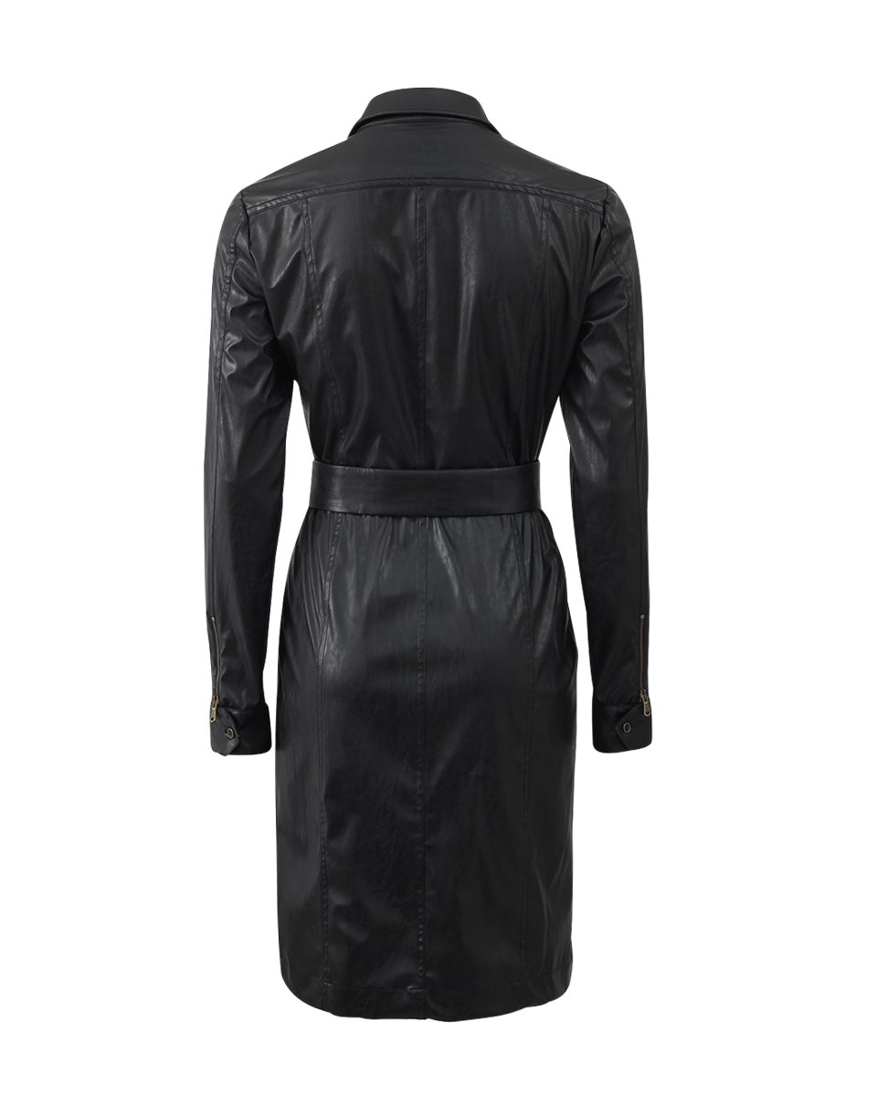 TOMAS MAIER-Leatherette Zip Dress-BLACK