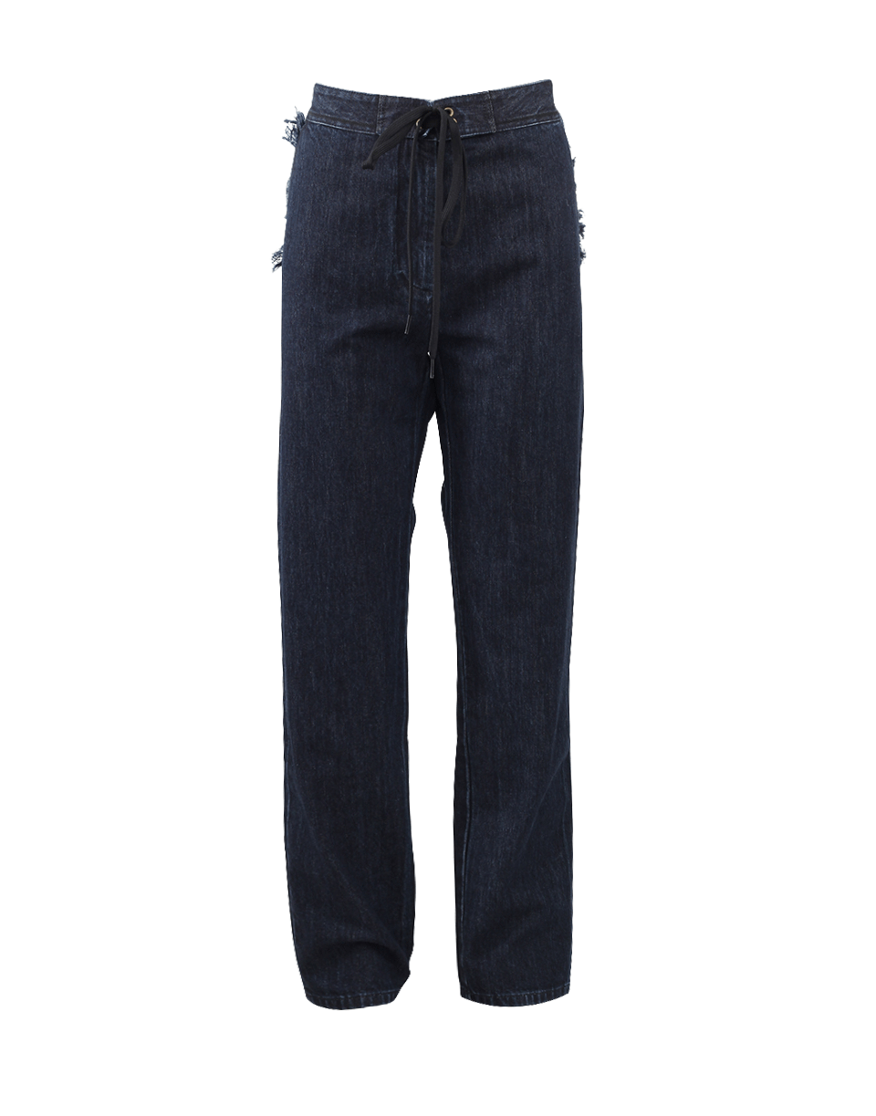 TOMAS MAIER-Draw-String Loose Denim Pant-NAVY