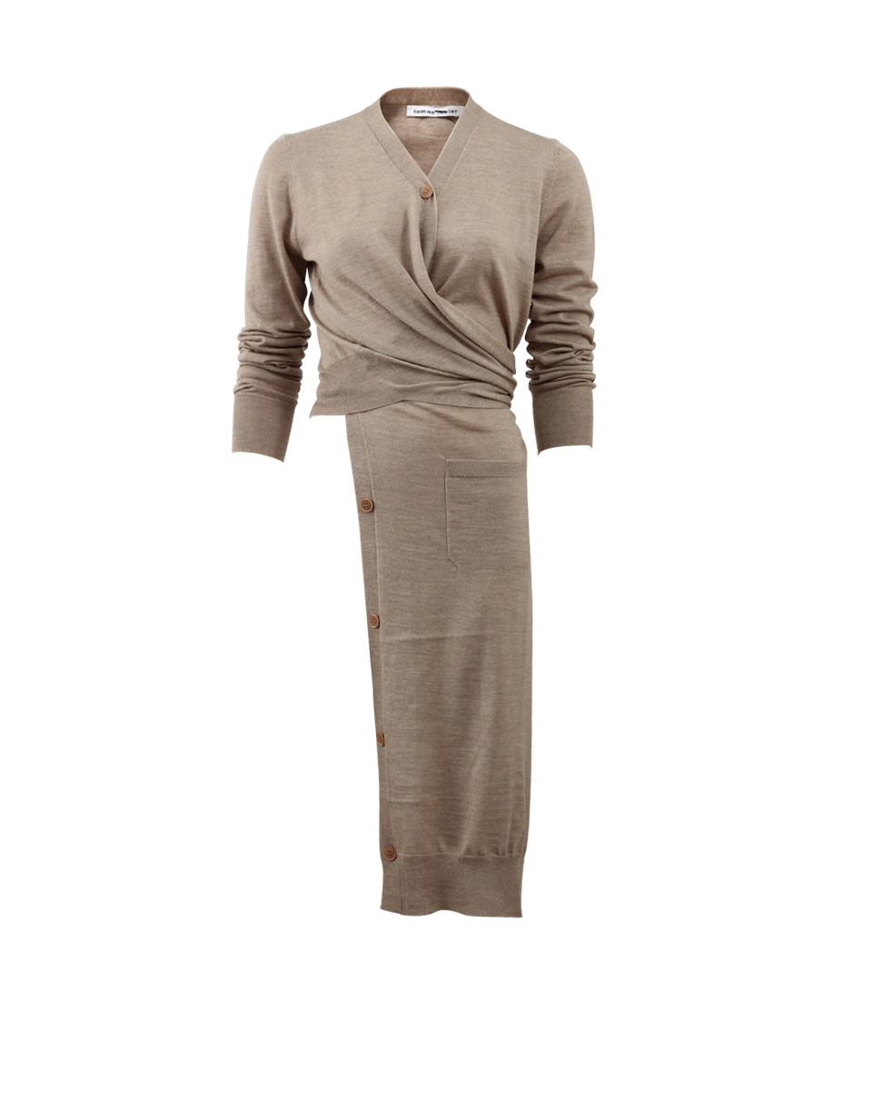 TOMAS MAIER-Melange Wrap Cardigan-