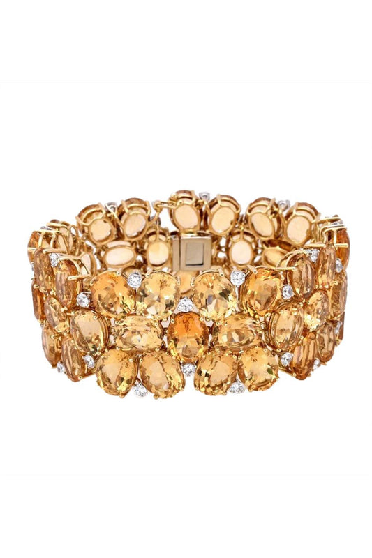 Citrine Sapphire Bracelet-YELLOW GOLD-JEWELRYFINE JEWELBRACELET O-TONY DUQUETTE