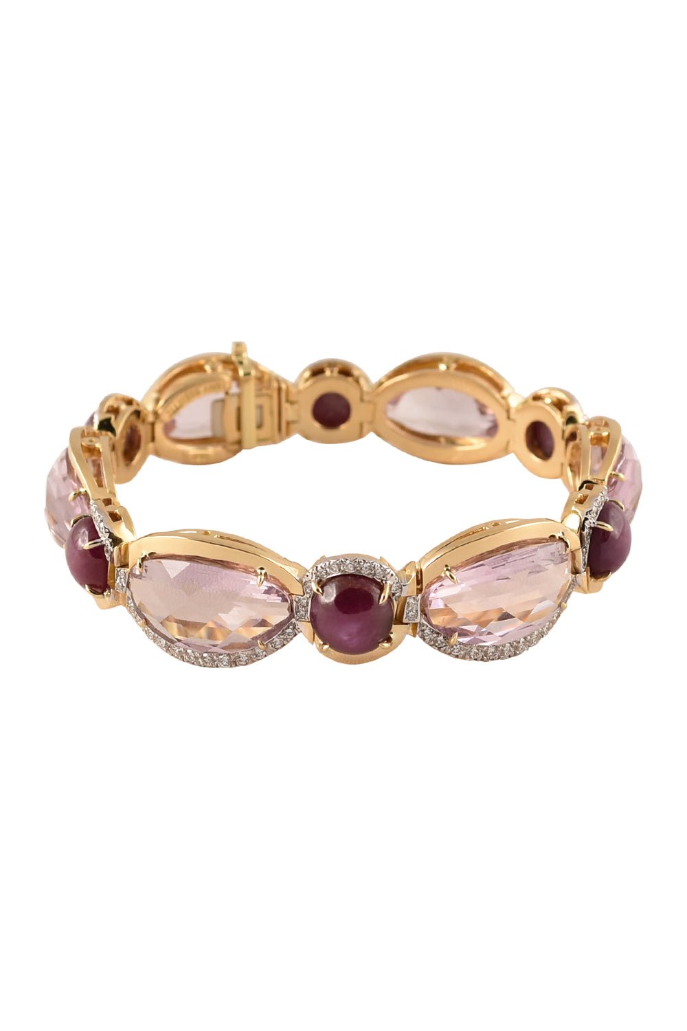 TONY DUQUETTE-Pink Amethyst Diamond Bracelet-YELLOW GOLD