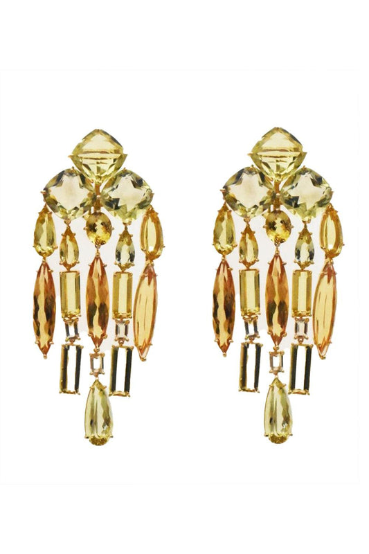 Citrine Chandelier Drop Earrings-YELLOW GOLD-JEWELRYFINE JEWELEARRING-TONY DUQUETTE
