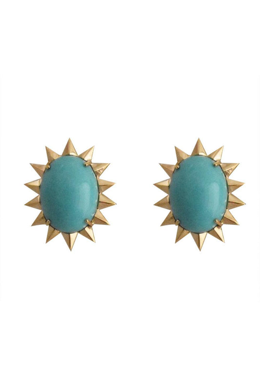 Turquoise Spike Earrings-YELLOW GOLD-JEWELRYFINE JEWELEARRING-TONY DUQUETTE