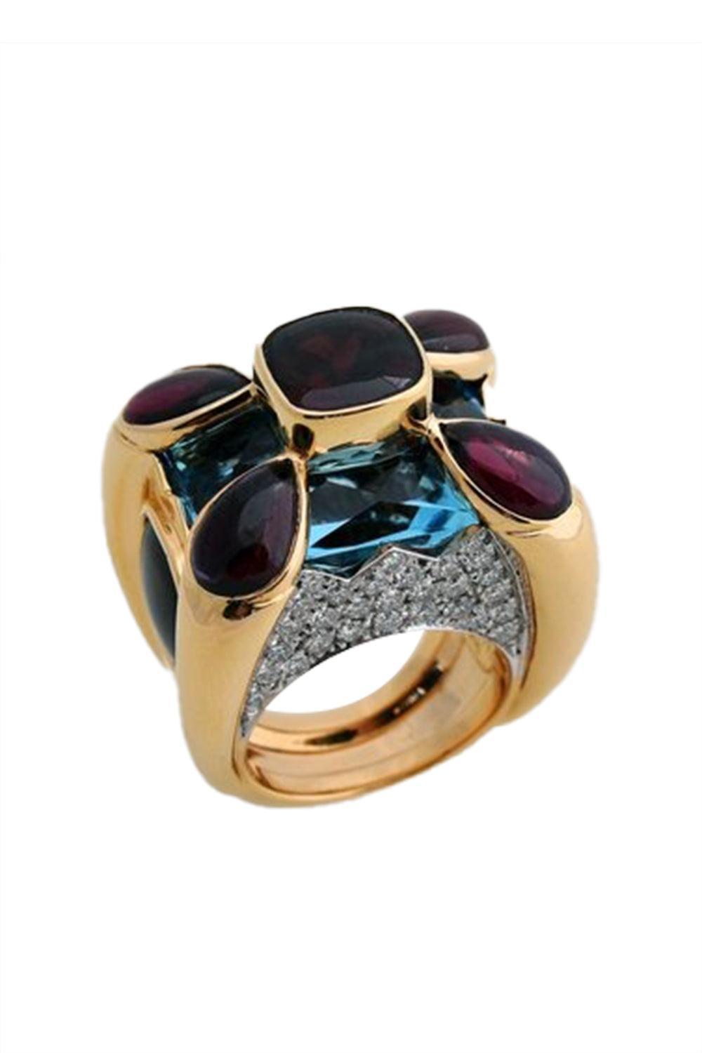 Topaz Garnet Diamond Ring-YELLOW GOLD-6.5-JEWELRYFINE JEWELRING-TONY DUQUETTE