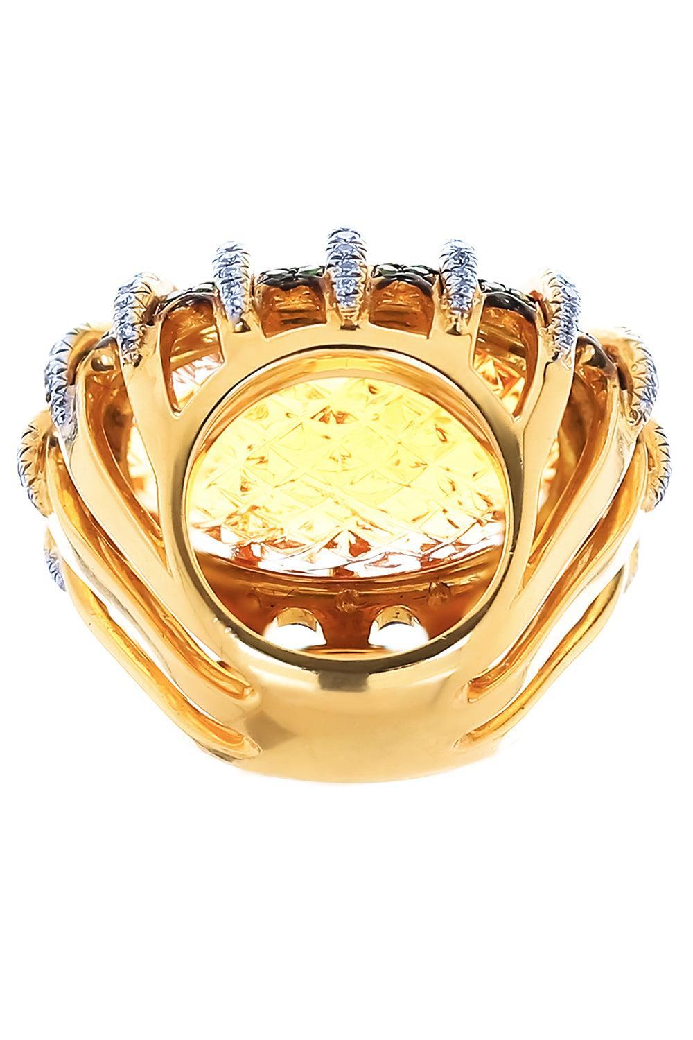 Citrine Tsavorite Diamond Ring-YELLOW GOLD-8-JEWELRYFINE JEWELRING-TONY DUQUETTE