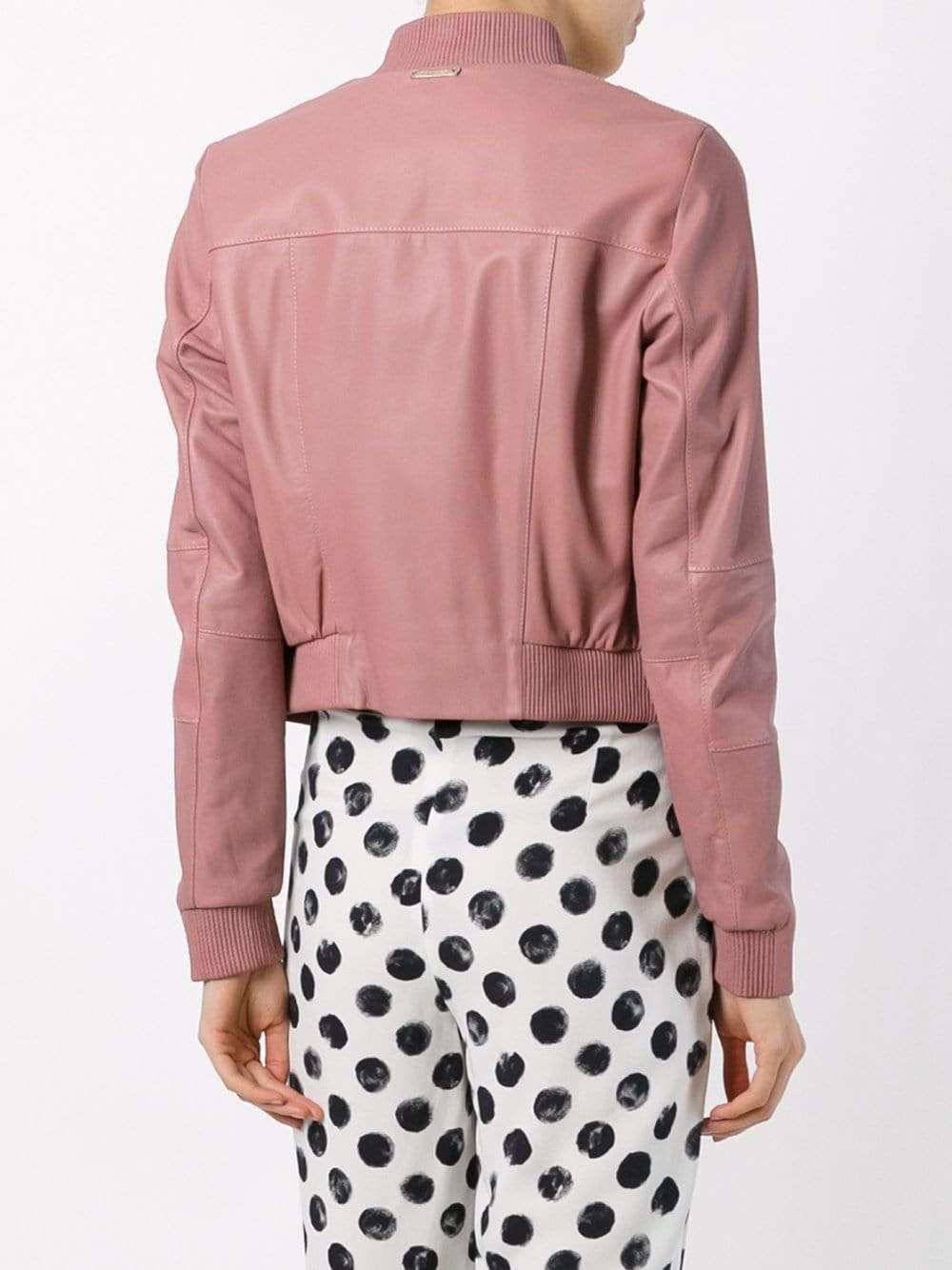 TWIN-SET-Leather Bomber-
