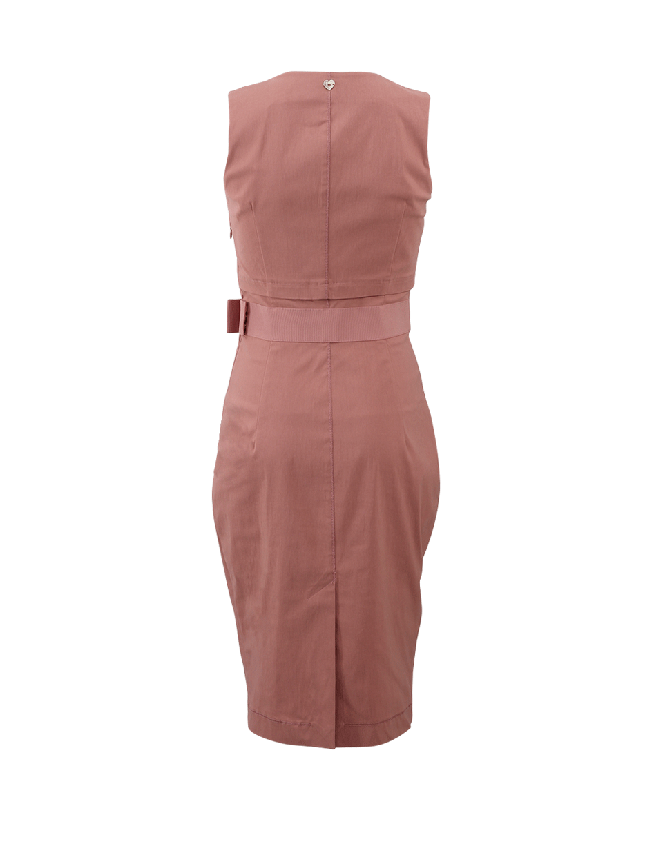 TWIN-SET-Bow Waist Fitted Dress-