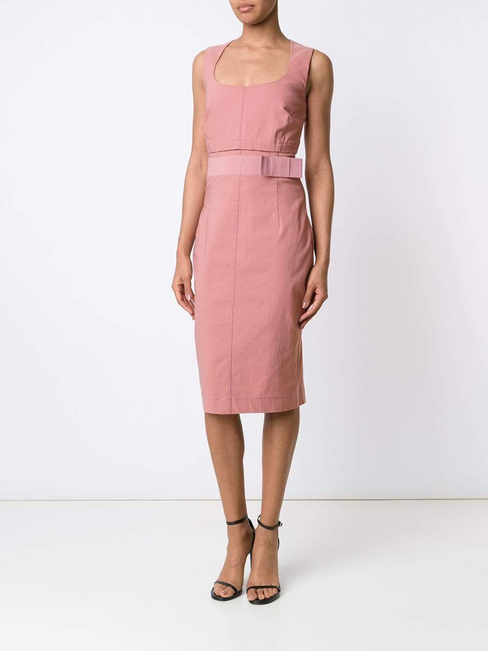 TWIN-SET-Bow Waist Fitted Dress-