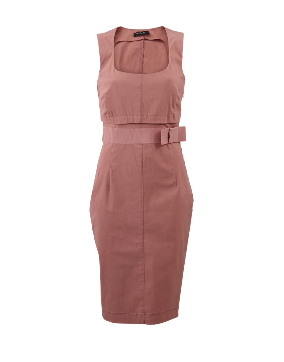 TWIN-SET-Bow Waist Fitted Dress-