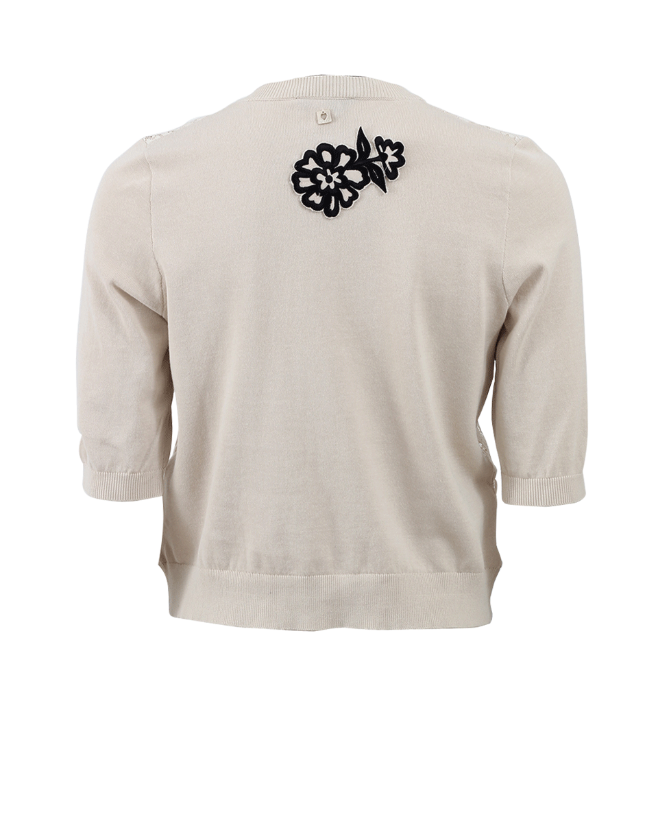 TWIN-SET-Lace Front Cardigan-