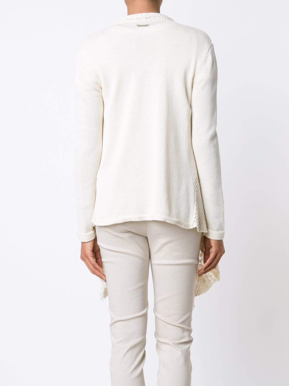 TWIN-SET-Draped Crochet Cardigan-