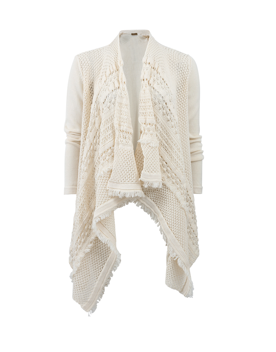 TWIN-SET-Draped Crochet Cardigan-