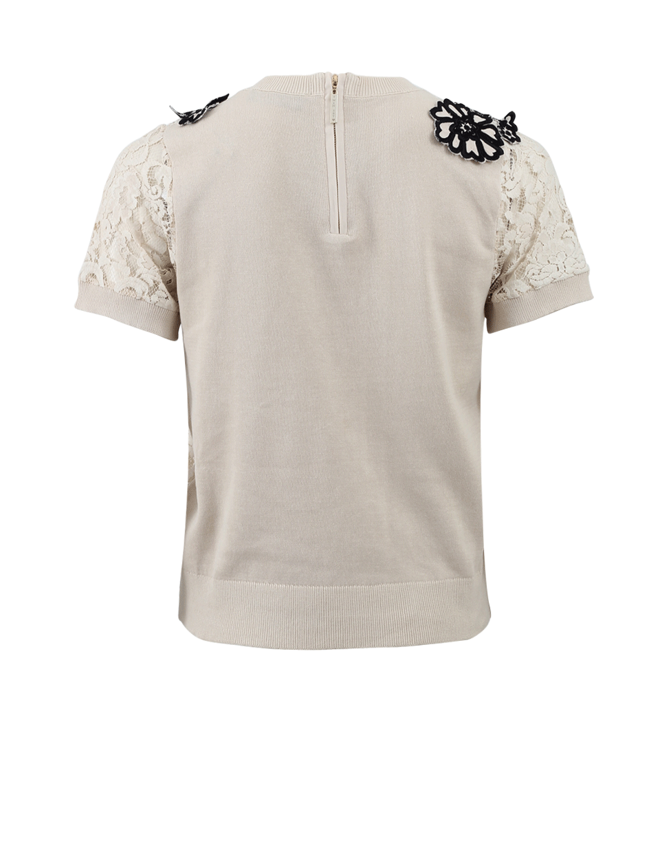 TWIN-SET-Stripe Lace Pullover-
