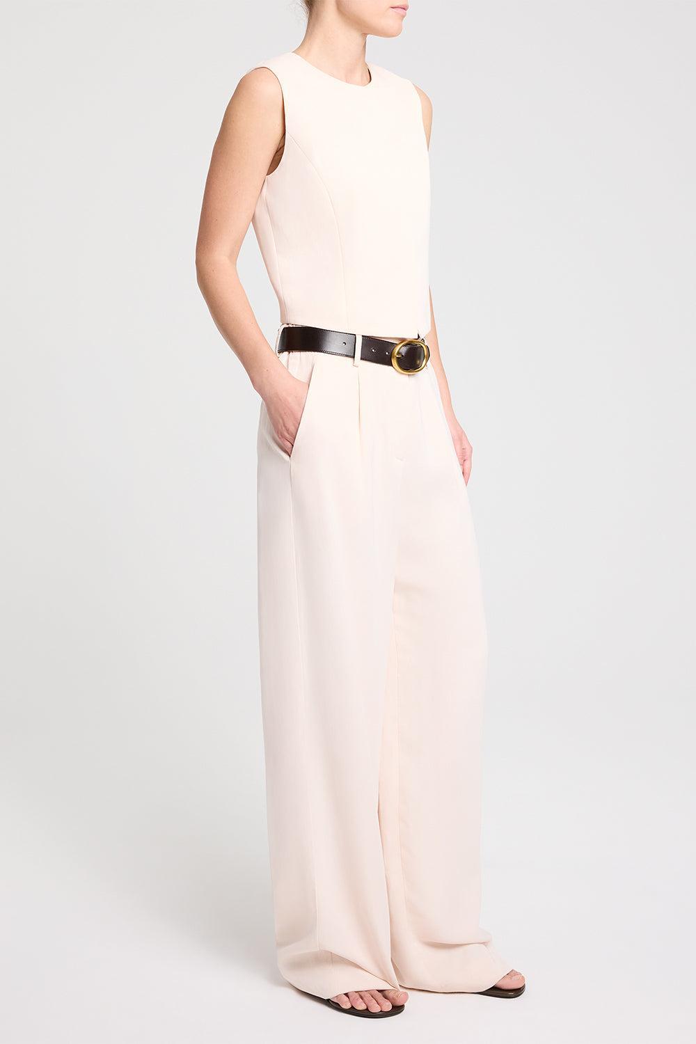 Hudson Street Trouser - Crème De Peche-CREAM-0-CLOTHINGPANTWIDE LEG-TWP