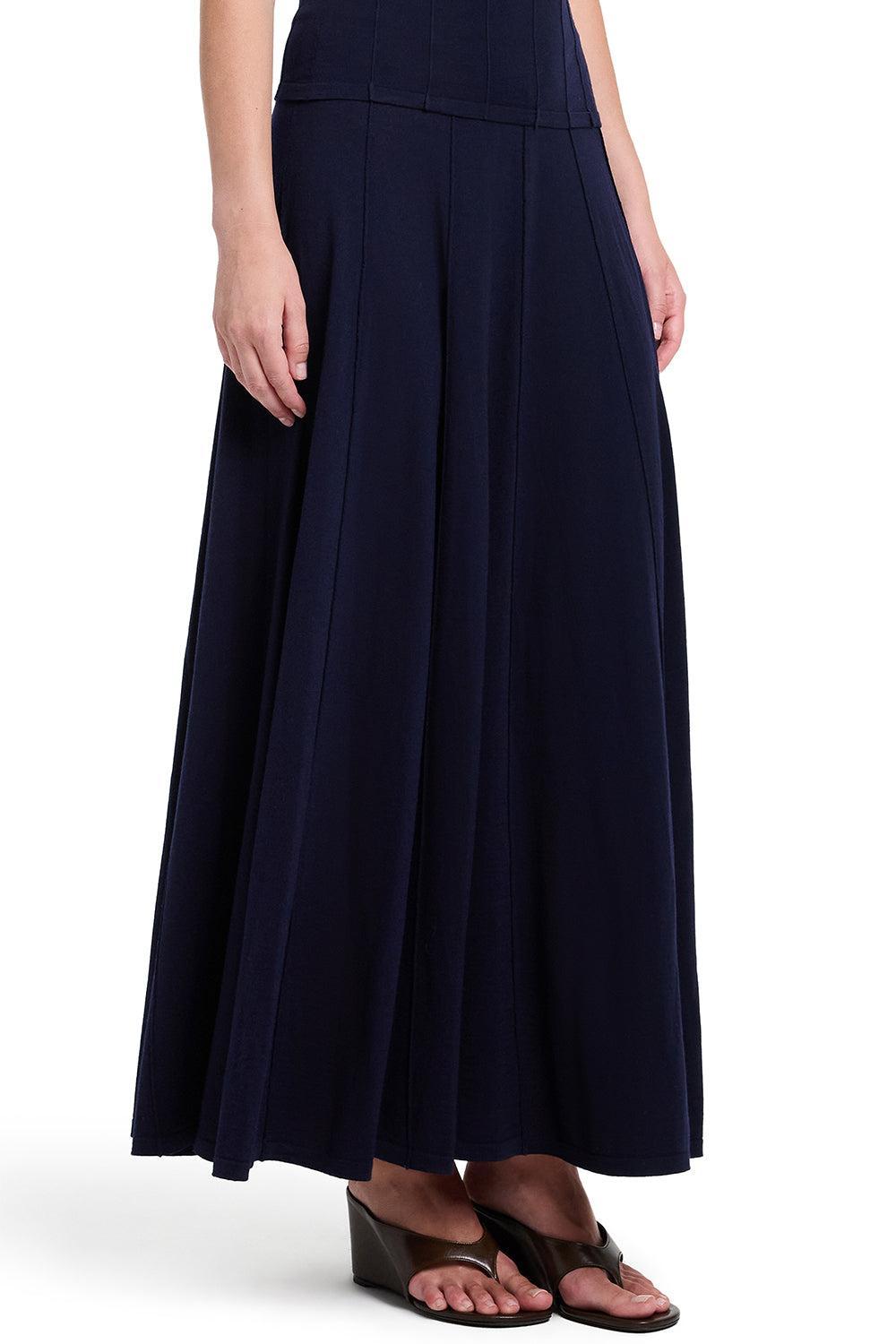 Seamed Maxi Skirt-BLUE-XS-CLOTHINGSKIRTMAXI-TWP