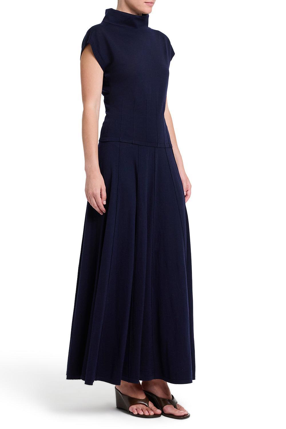 Seamed Maxi Skirt-BLUE-XS-CLOTHINGSKIRTMAXI-TWP
