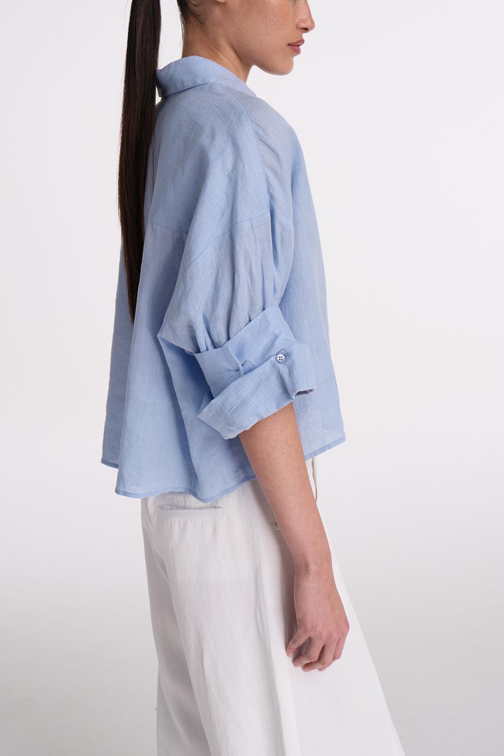 Next Ex Linen Shirt - Baby Blue-BABYBLUE-P-CLOTHINGTOPBLOUSE-TWP