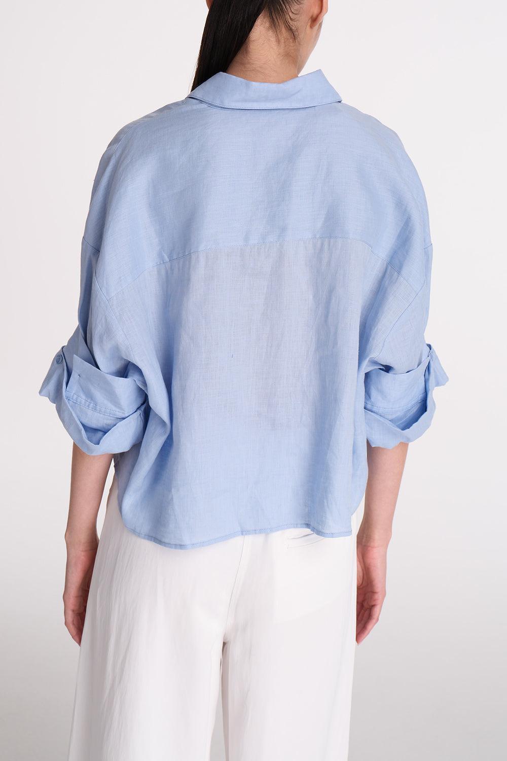 Next Ex Linen Shirt - Baby Blue-BABYBLUE-P-CLOTHINGTOPBLOUSE-TWP