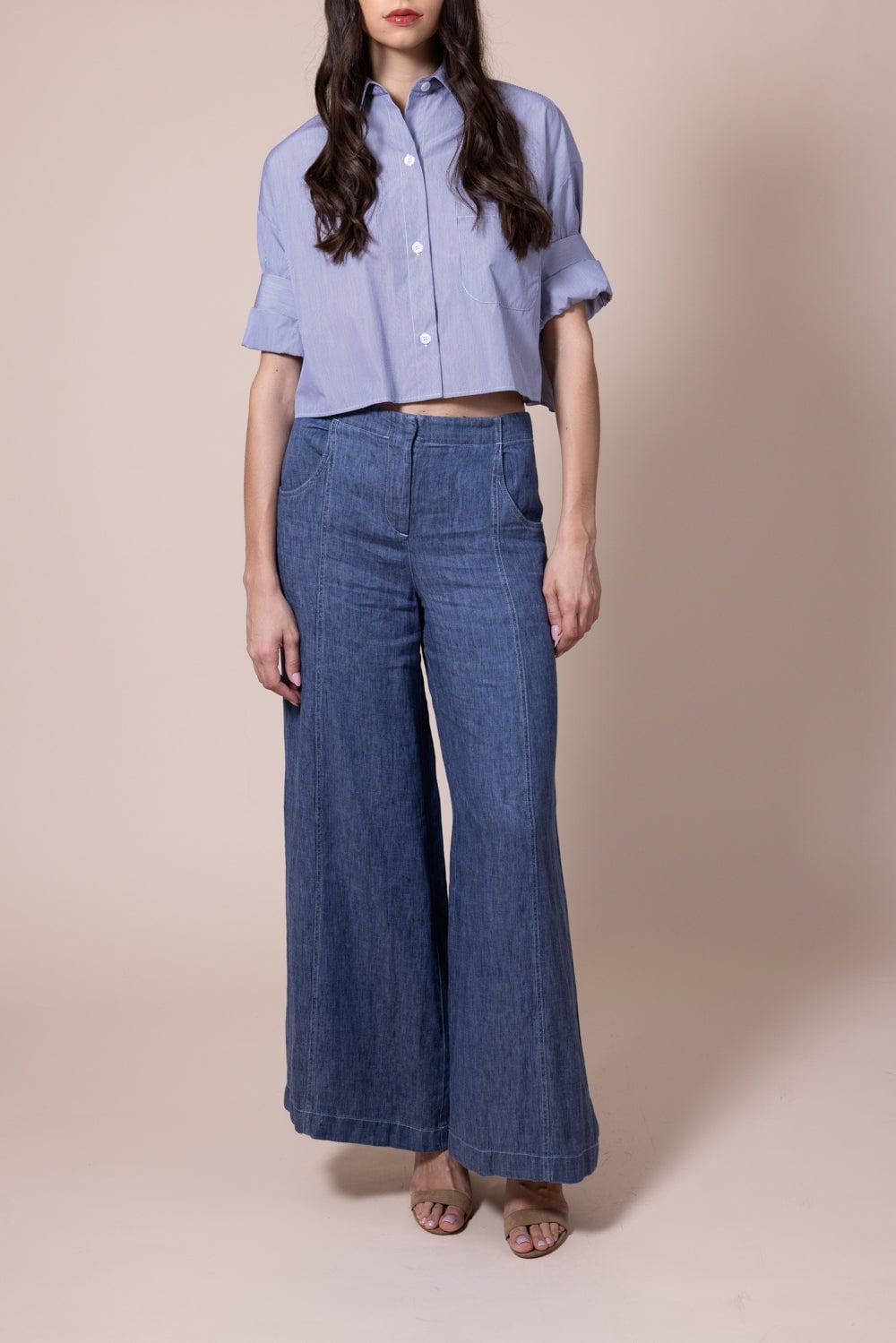 TWP-Next Ex Superfine Shirt - Midnight Stripe-