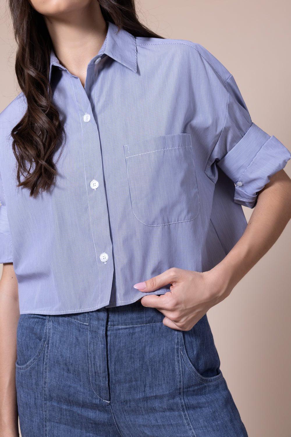 TWP-Next Ex Superfine Shirt - Midnight Stripe-