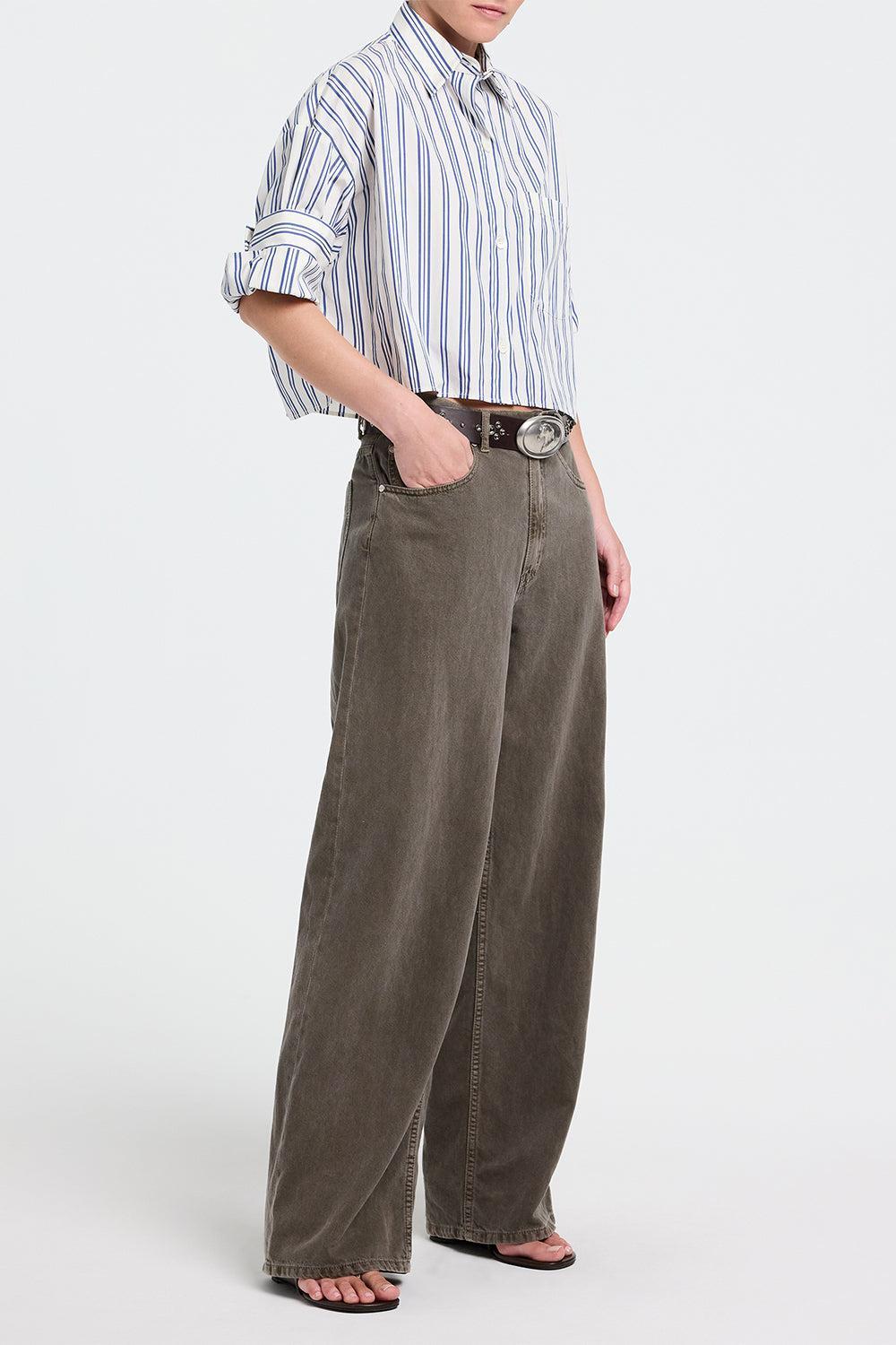 Next Ex Top - Ivory Multi-STRIPE-M/L-CLOTHINGTOPBLOUSE-TWP
