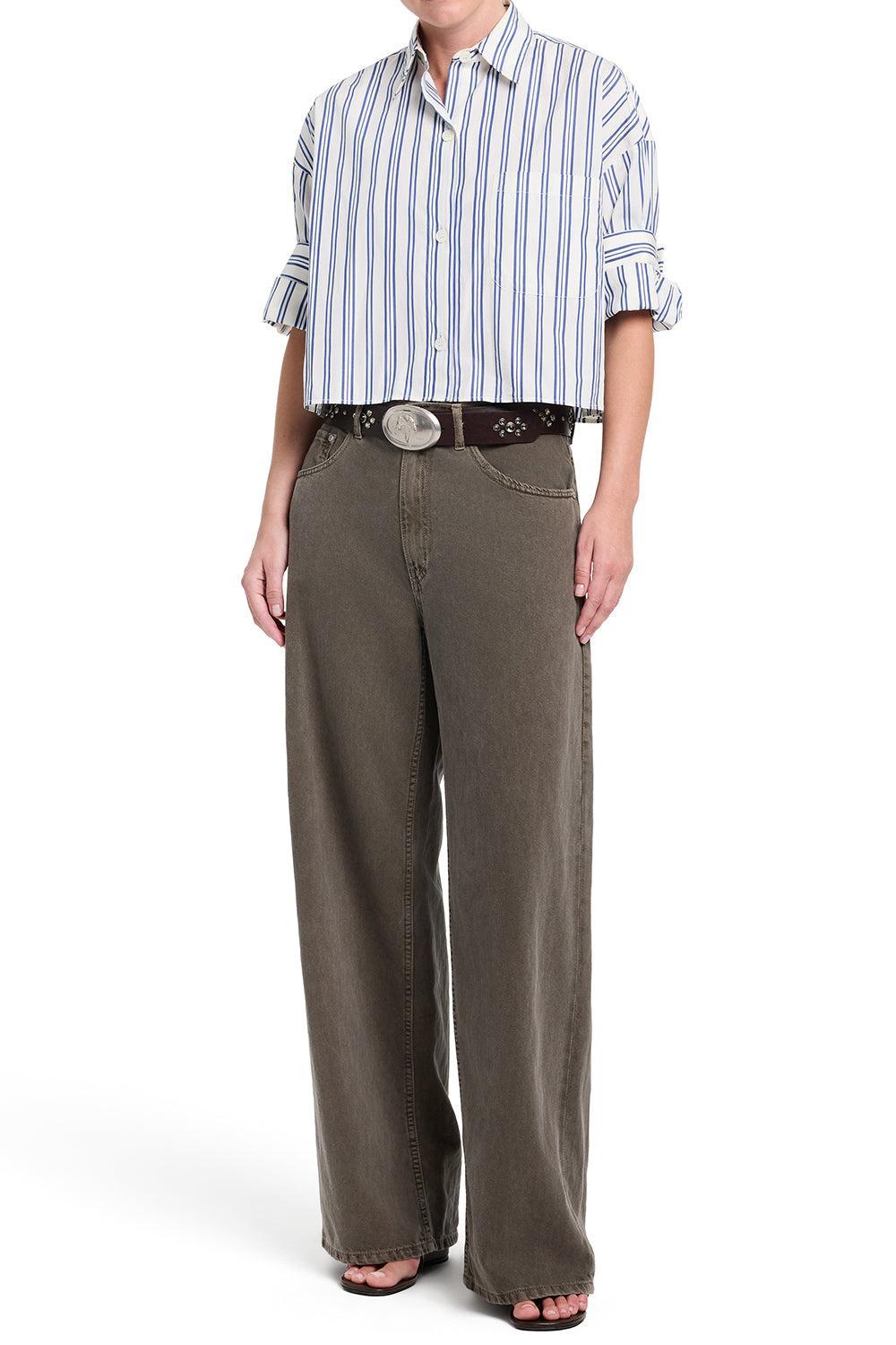 Next Ex Top - Ivory Multi-STRIPE-M/L-CLOTHINGTOPBLOUSE-TWP