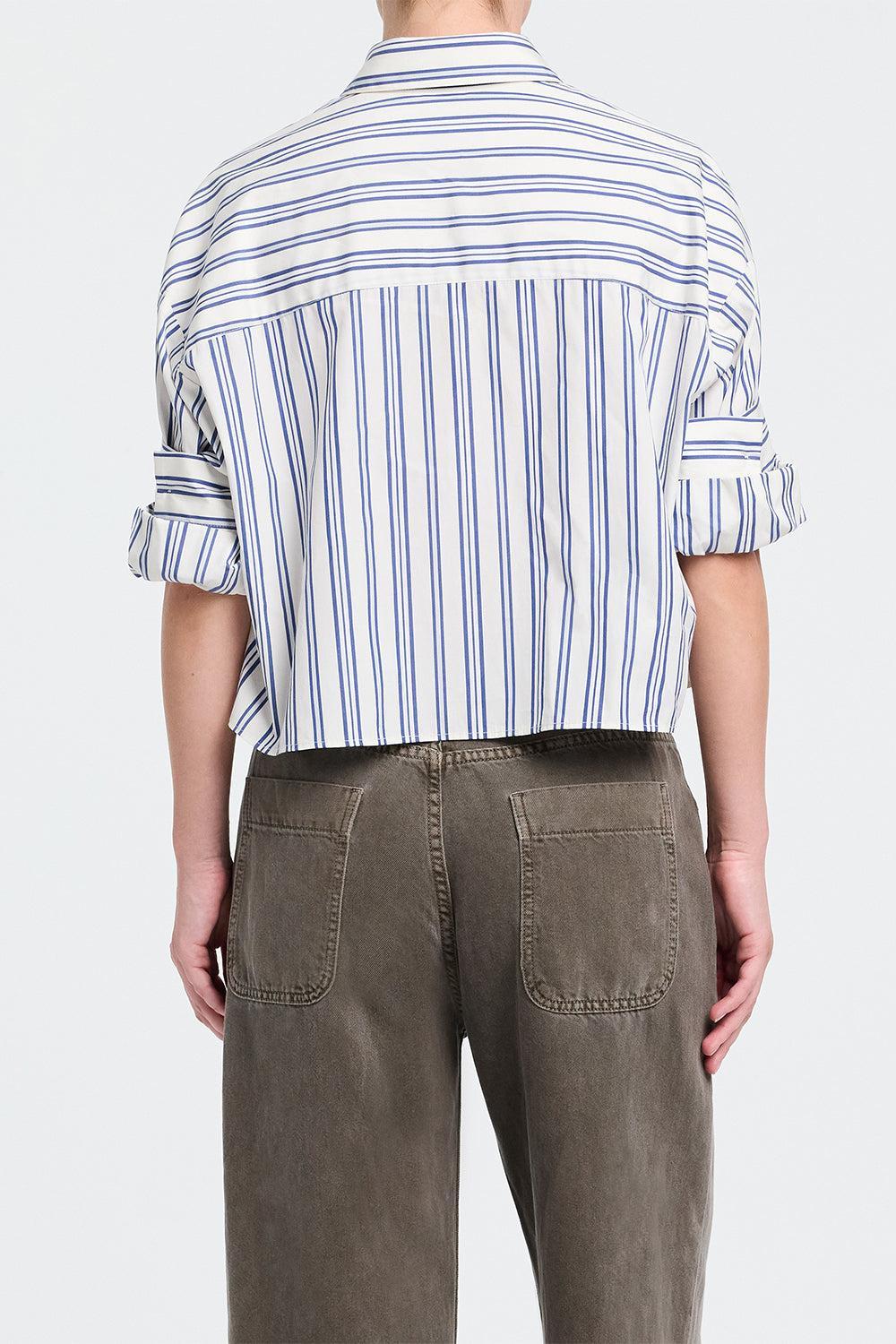 Next Ex Top - Ivory Multi-STRIPE-M/L-CLOTHINGTOPBLOUSE-TWP