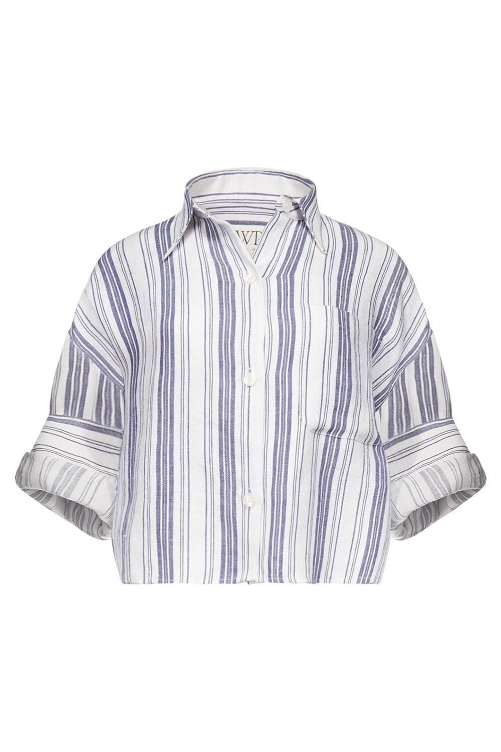 Next Ex Top - Ivory Navy Stripe-STRIPE-P-CLOTHINGTOPBLOUSE-TWP