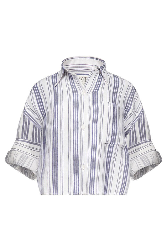 Next Ex Top - Ivory Navy Stripe-STRIPE-P-CLOTHINGTOPBLOUSE-TWP