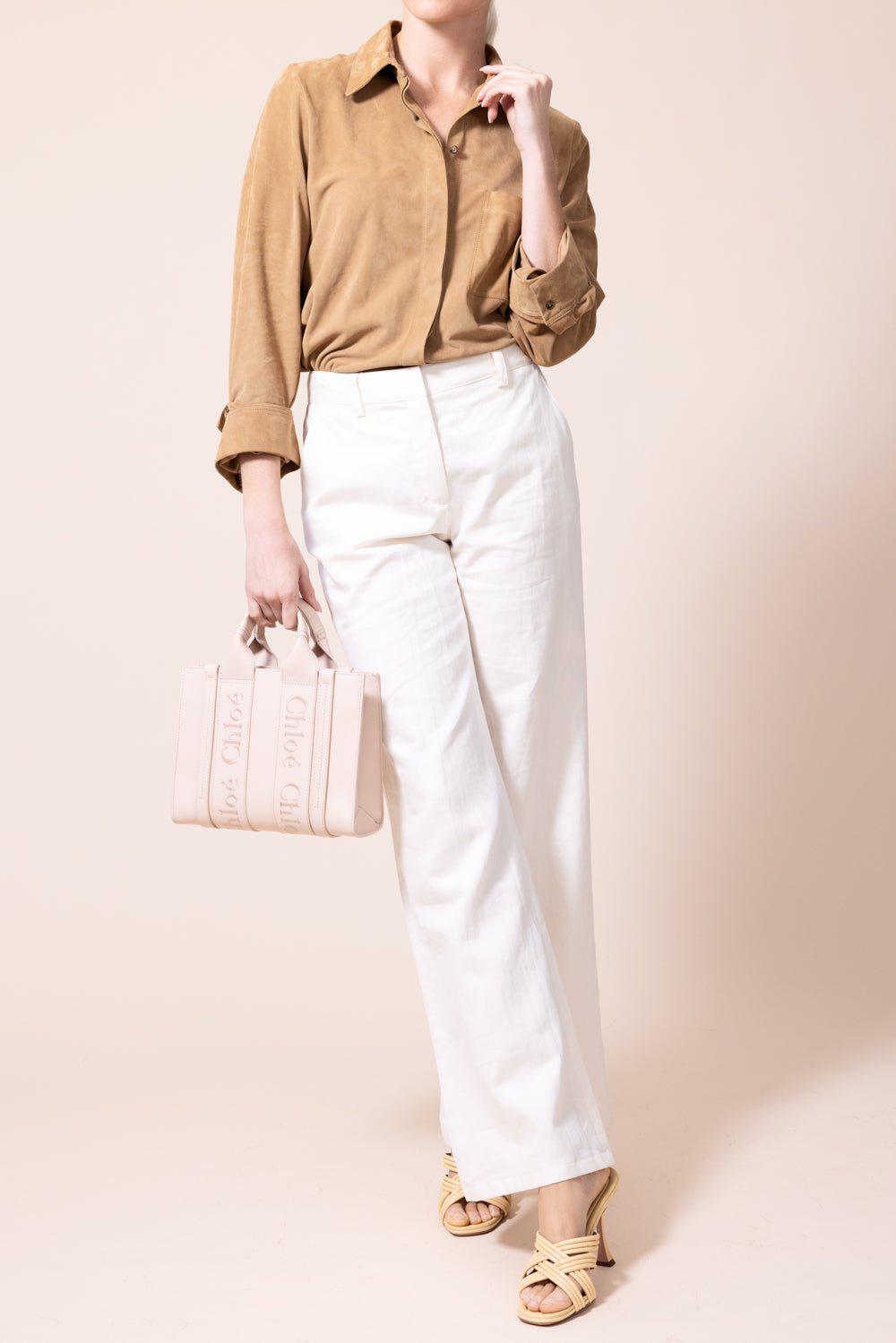 TWP-Boyfriend Suede Shirt - Tobacco-