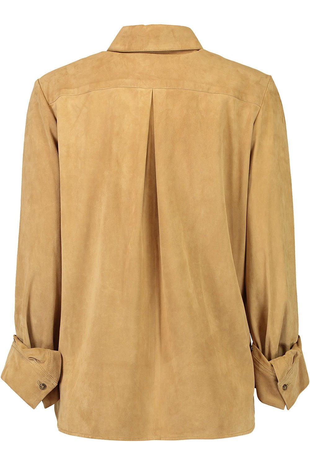 TWP-Boyfriend Suede Shirt - Tobacco-