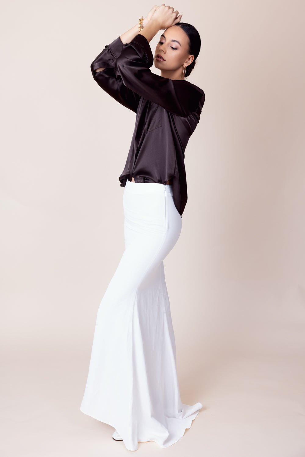 TWP-Boyfriend Silk Shirt - Turkish Coffee-