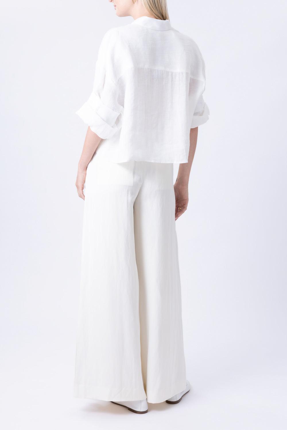 Next Ex Buttoned Linen Shirt - White-WHITE-XS/S-CLOTHINGTOPBLOUSE-TWP