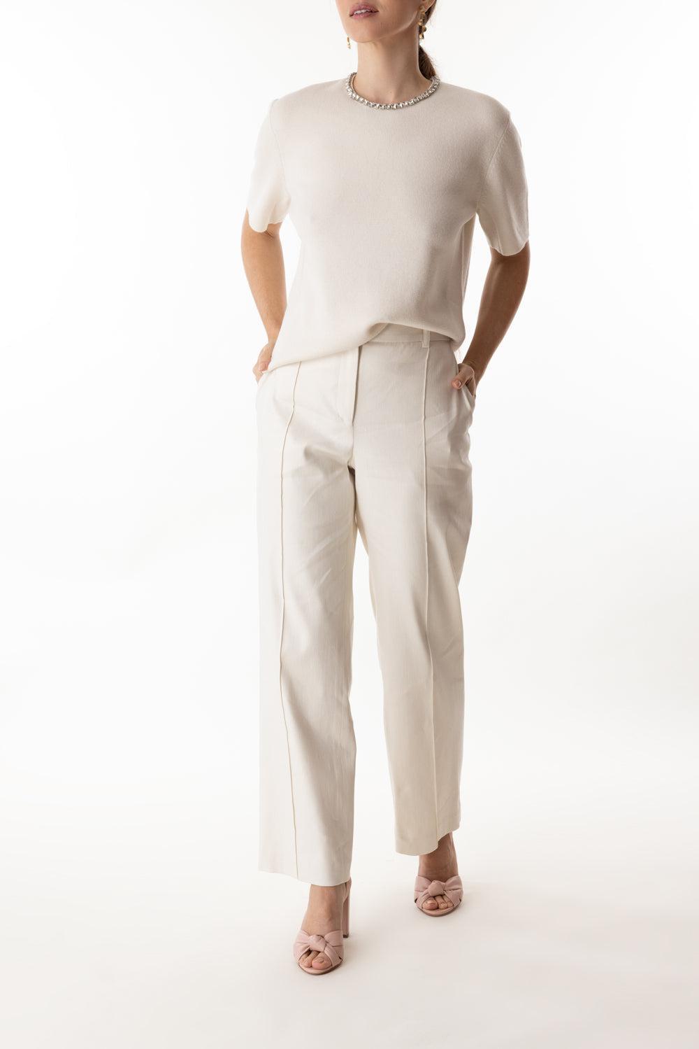 Crystal Collar Tee-IVORY-XS-CLOTHINGTOPKNITS-TWP