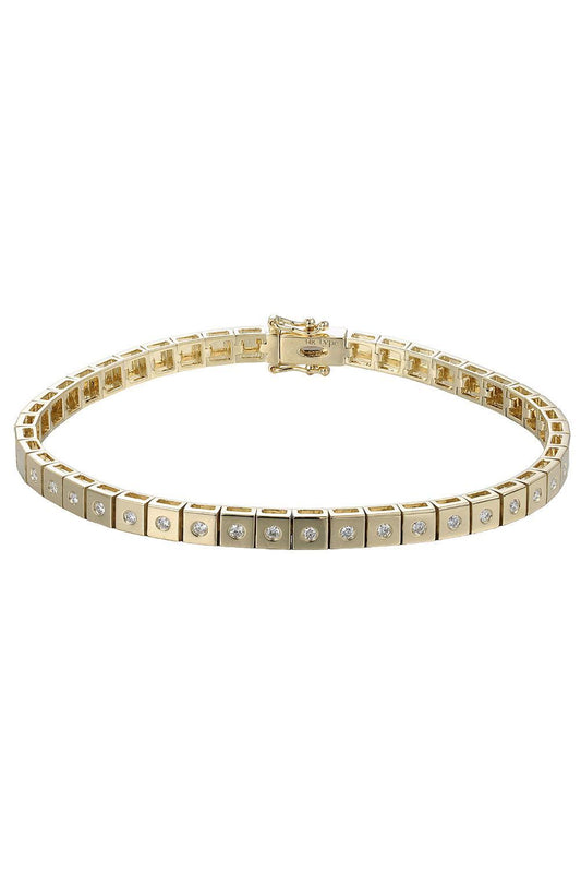 Diamond Leggo Mini Tennis Bracelet-YELLOW GOLD-6.75-JEWELRYFINE JEWELBRACELET O-TYPE JEWELRY