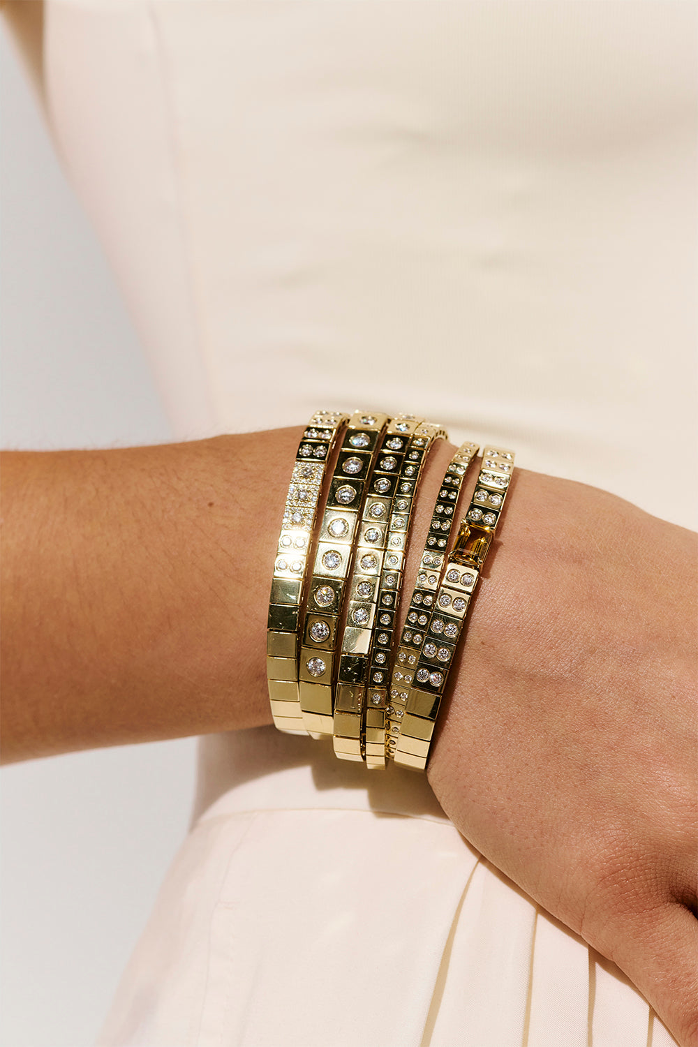 Diamond Leggo Tennis Bracelet-YELLOW GOLD-6.75-JEWELRYFINE JEWELBRACELET O-TYPE JEWELRY