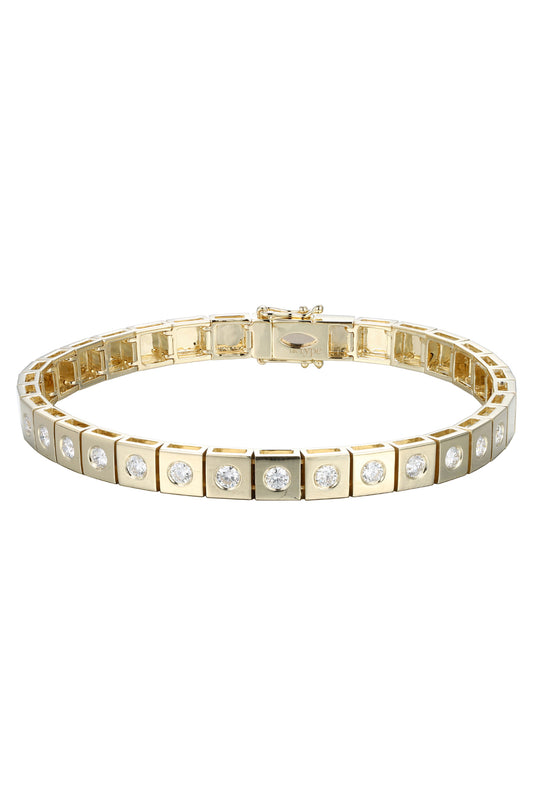 Diamond Leggo Tennis Bracelet-YELLOW GOLD-6.75-JEWELRYFINE JEWELBRACELET O-TYPE JEWELRY